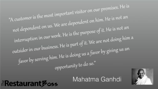 Ghandi Service Quote - The Restaurant Boss